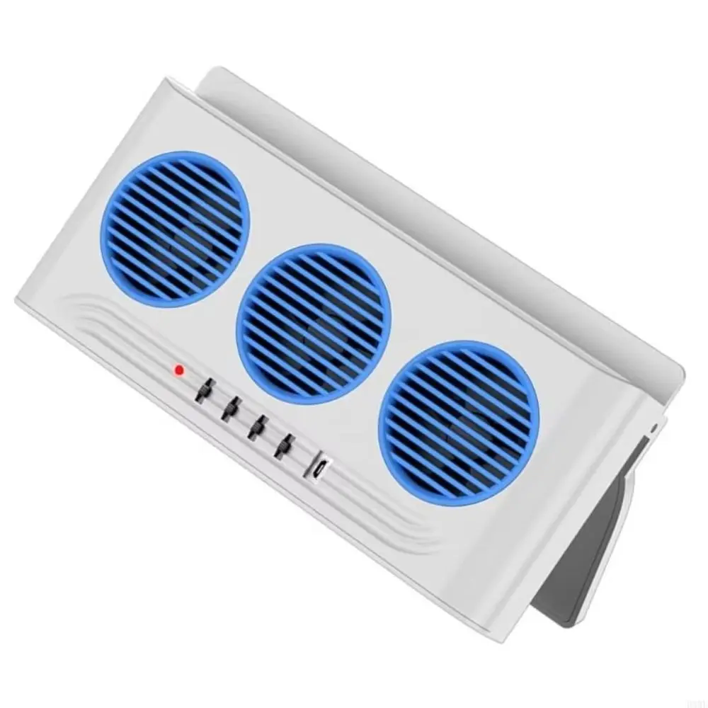 Three Outlets Solar Powered Fan With Light Vent Cooler Air Vent Cooler Solar Powered Window Mount Vehicle Fan Van