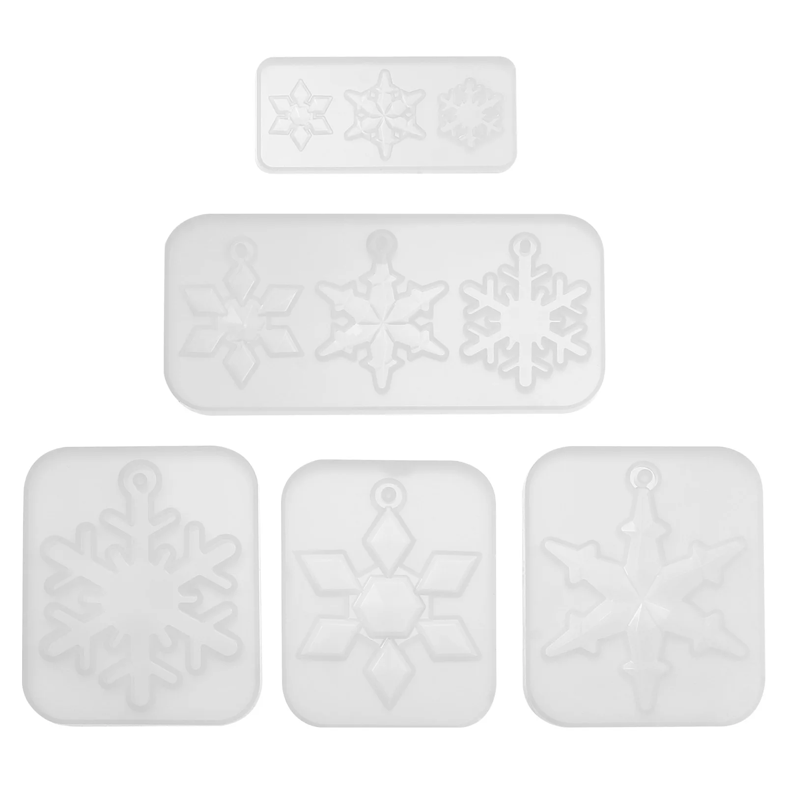 

5Pcs Snowflake Silicone Mold Christmas Resin Molds Earring Tool DIY Casting Jewelry Pendant Home Decor NonStick EcoFriendly