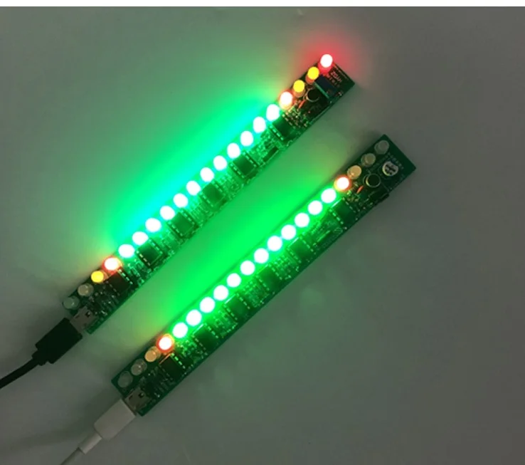 USB audio spectrum lamp kit LED car volume level indicator music audio display circuit board to increase the hands-on ability