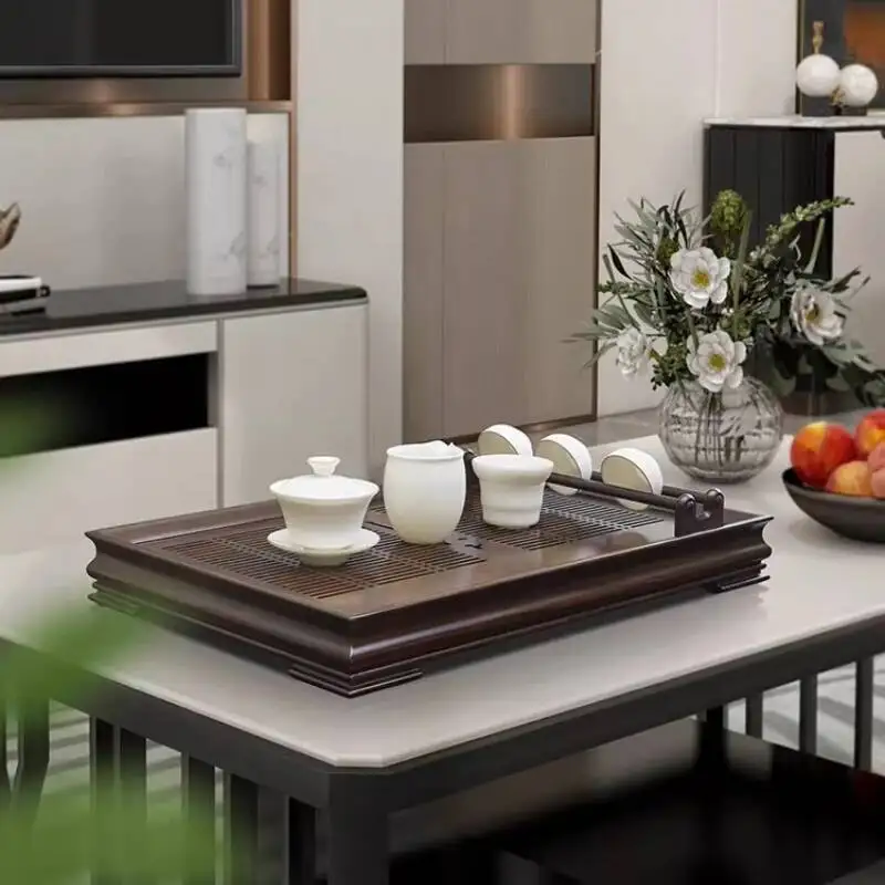 Wood Plates for Food Table Tea Tray Ceremony Cafeteria Rectangle Luxury Tea Tray Hospitality Vintage Bandeja Madera Teaware