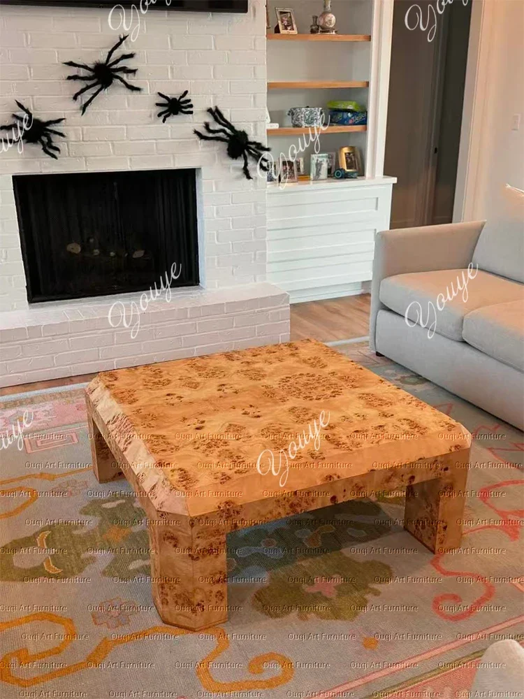 

H solid wood art coffee table home living room creative tree pomegranate bark coffee table vintage square coffee table