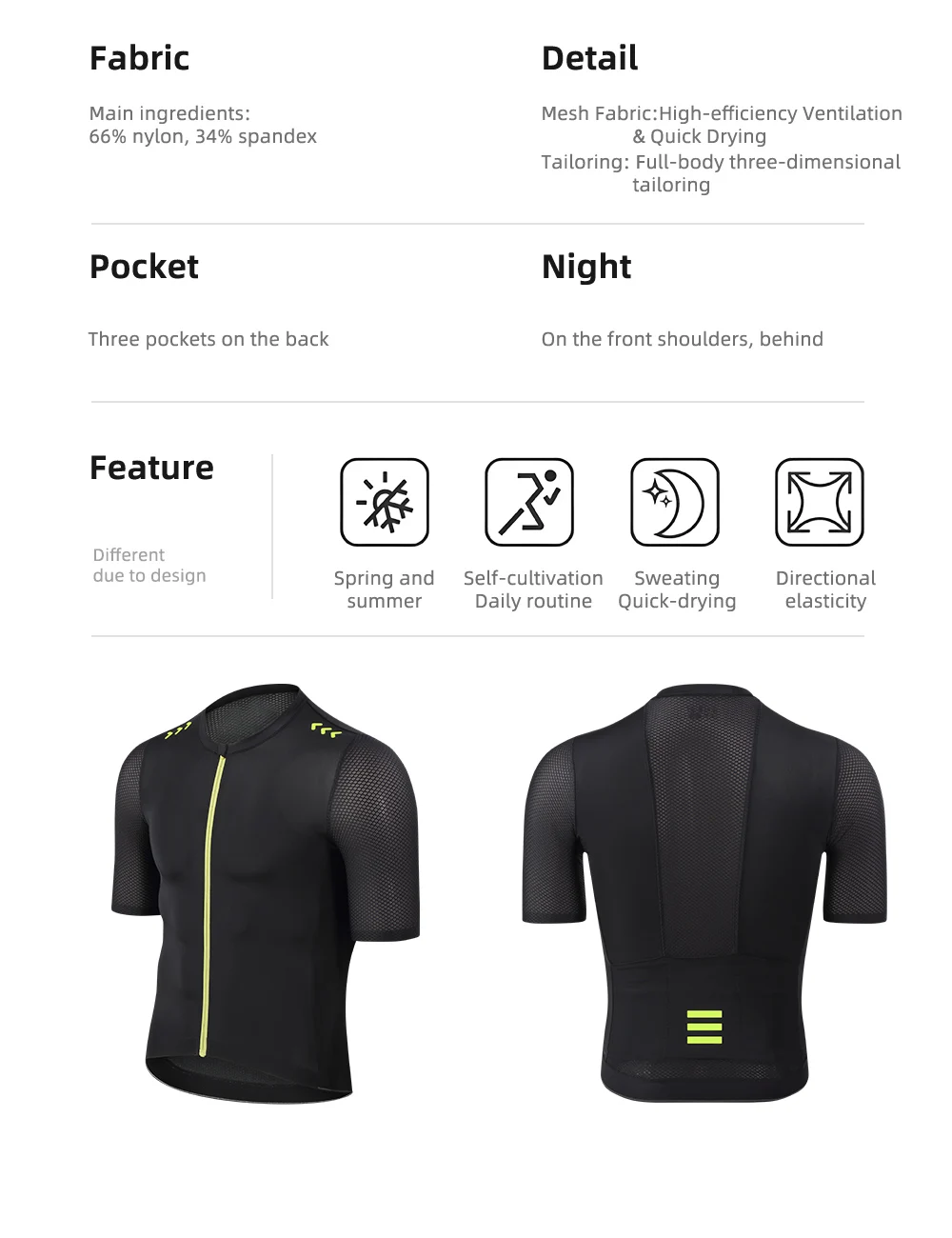 CHEJI Unisex-Radtrikot, Maillot-Fahrradshirt für Herren und Damen – Detail 2