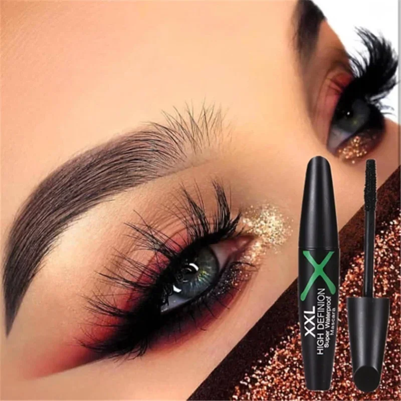 4D Silk Fiber Cílios Mascara, alongamento, impermeável, de longa duração, preto cílios extensão, 3D Make Up, 1 Pc