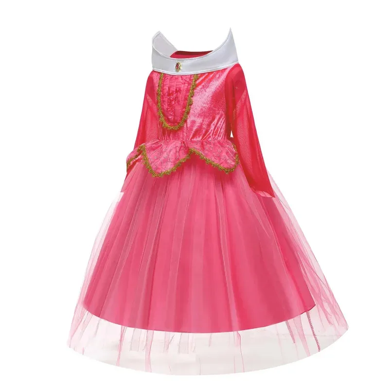زي الأميرة فتاة فستان الأميرة الوردي أورورا 3 4 5 6 7 8 9 10 سنوات
