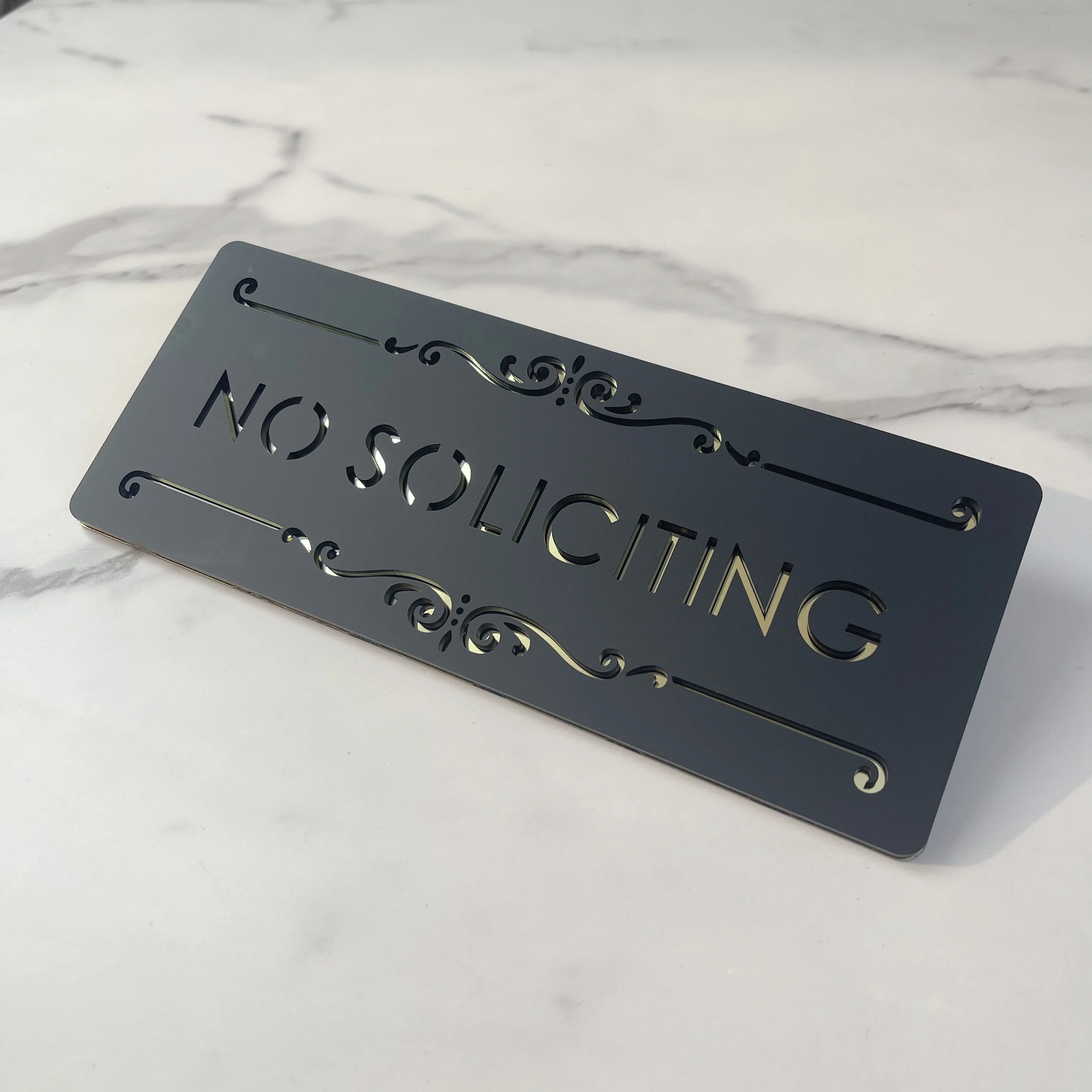 Private Customized Gray Black Acrylic House Number Sign Indoor Outdoor Wall Decor Villa Office Hotel Personalized Name Plaque
