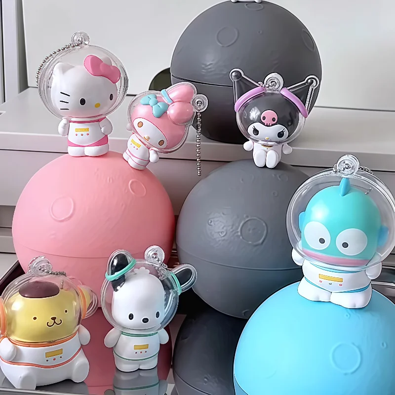 오리지널 Sanrio 캐릭터 캔디 플래닛 시리즈 블라인드 박스 헬로 키티 Cinnamoroll 피규어 모델 미스터리 볼 Diy 펜던트 재미있는 선물