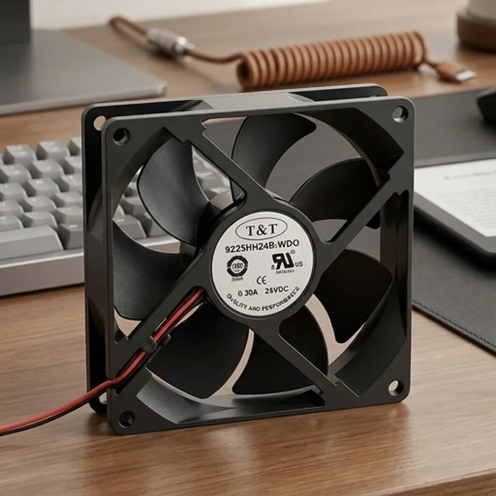 For T&T 9225HH24B-WDO 24V 0.30A 9CM 2-wire cooling fan