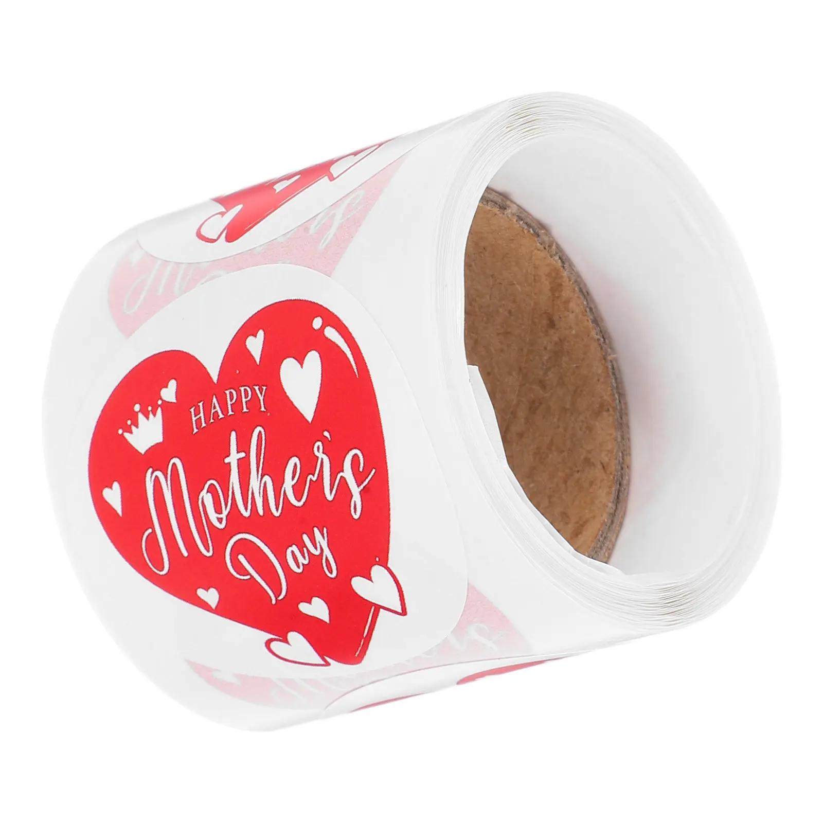 

1 Roll Mother's Day Heart Stickers Roll Vintage Cute Small Heart Shaped Adhesive Stickers for Mom Labels Bottles Notebooks Party