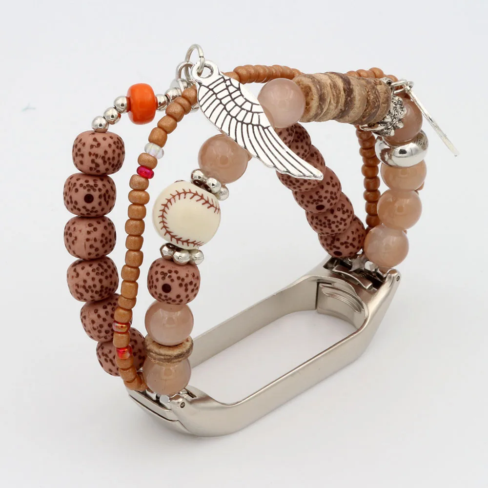 Women Dressy Watch Bracelet Mi Band 8 7 3 4 5 6 Bands Strap Replacement for Xiaomi Wristband Accessories Jewelry Dressy Beaded