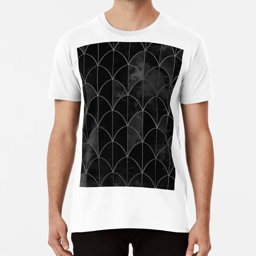 Mermaid Scales Black And White Watercolors Geometric Mermaid Scales. Black And White Watercolor. T Shirt  men clothing