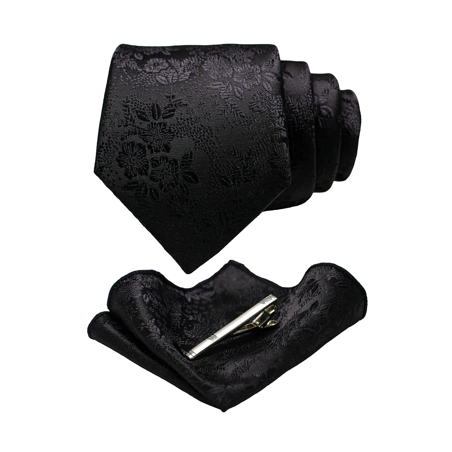 JEMYGINS Floral Seide Männer Krawatte Einstecktuch Krawatte Clip Sets Hochzeit Party Krawatte Männer Zubehör Hohe Qualität Gravata – Detail 12