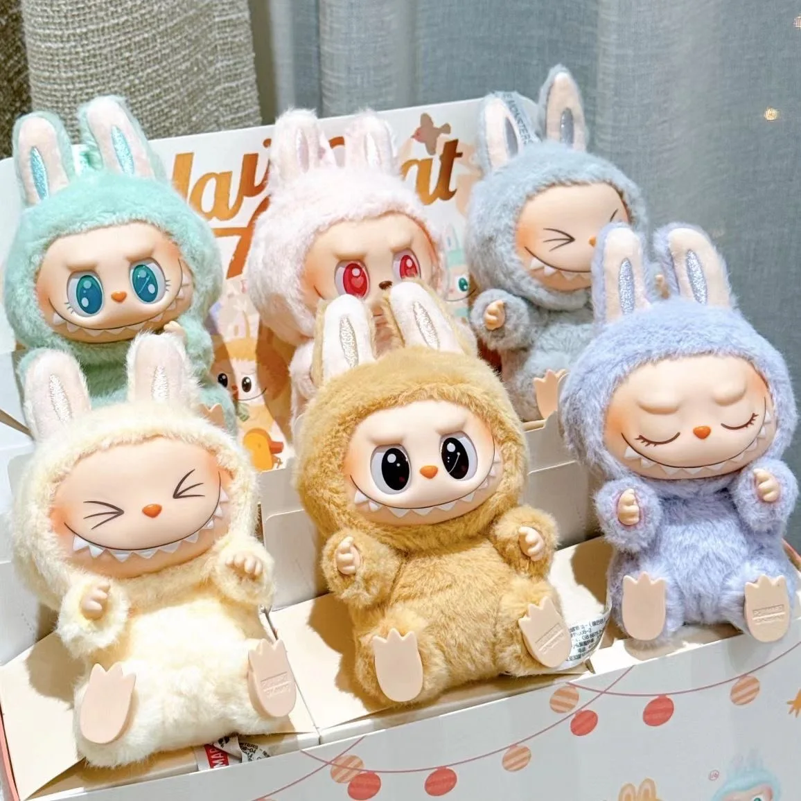 

Labubu vinyl face doll generation 2 plush pendant toy figure blind box bubble Matt