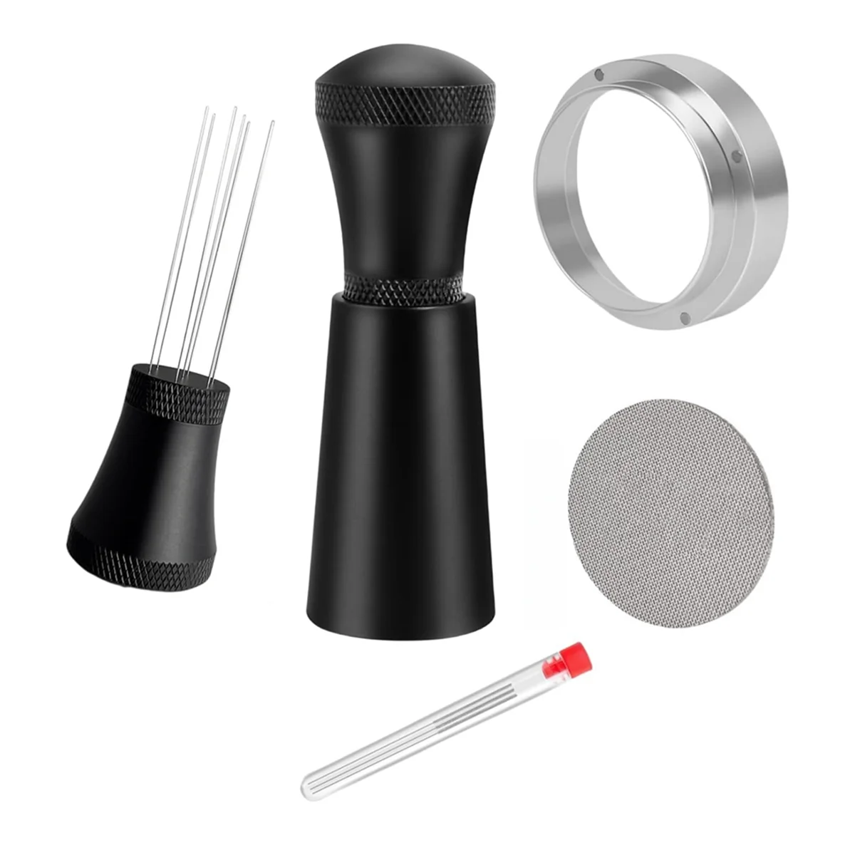 ABFW 51MM Espresso Accessories,WDT Tool Espresso Coffee Stirrer,Dosing Funnel and Puck Screen Set,Espresso Distribution Tool