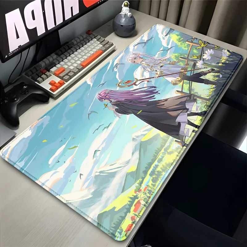 Anime Frieren Mousepad XXL HD Gaming Office Desk XLPads Large for Computer Non-slip Lockedge Mouse Pad Notebook Accessories Pads