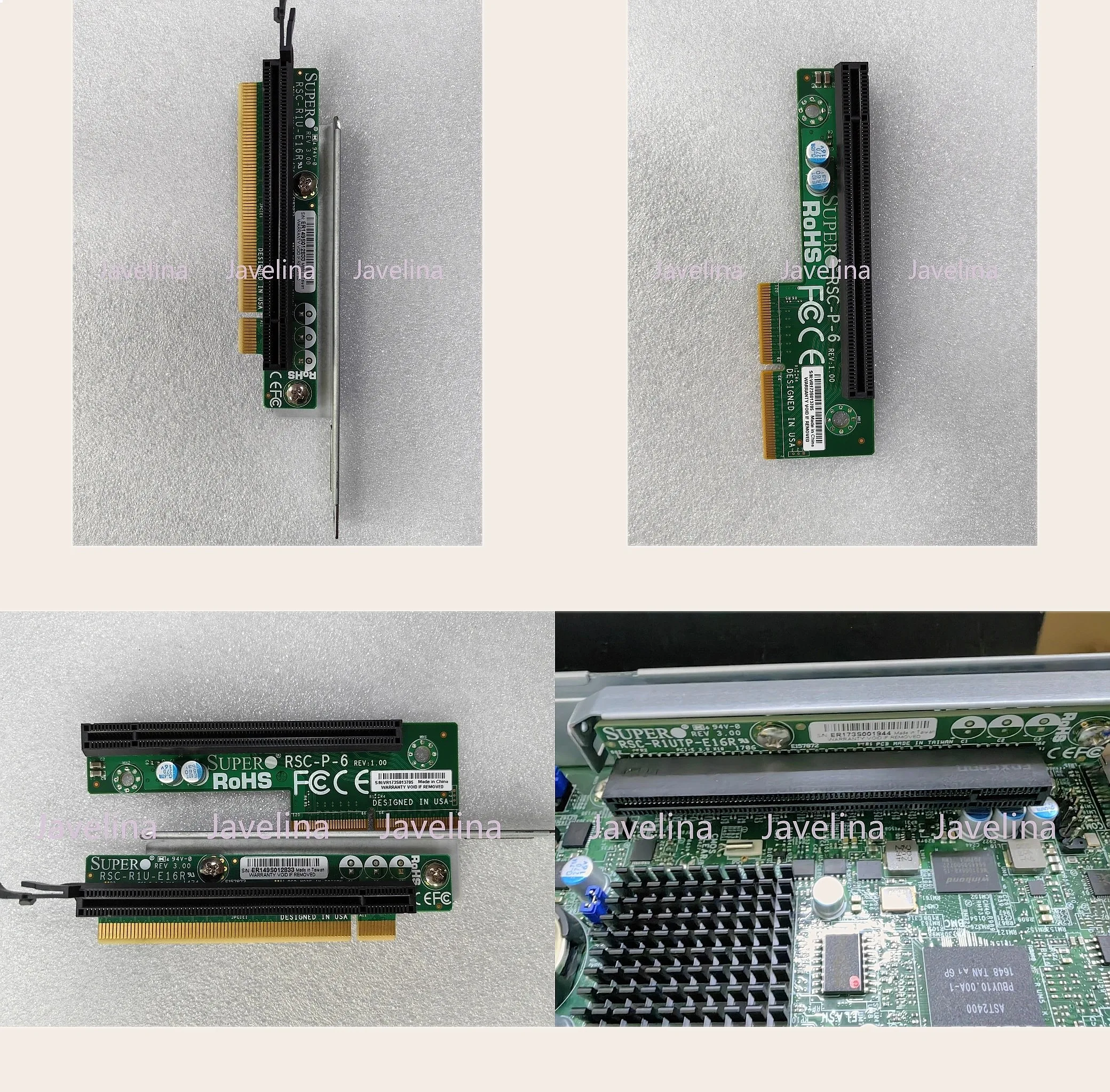 RSC-R1U-E16R RSC-P-6 PCI-E 90 Degree Adapter Slot Riser Card