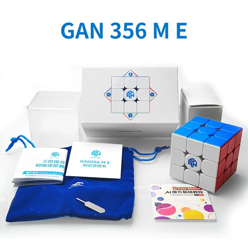 XMDCuber GAN356M Lite Magnetic Speed Cube 3x3 Stickerless - Magnetic Puzzle Cube with Lite Version - GAN356 M Professional Speed Cube for Beginners and Experts