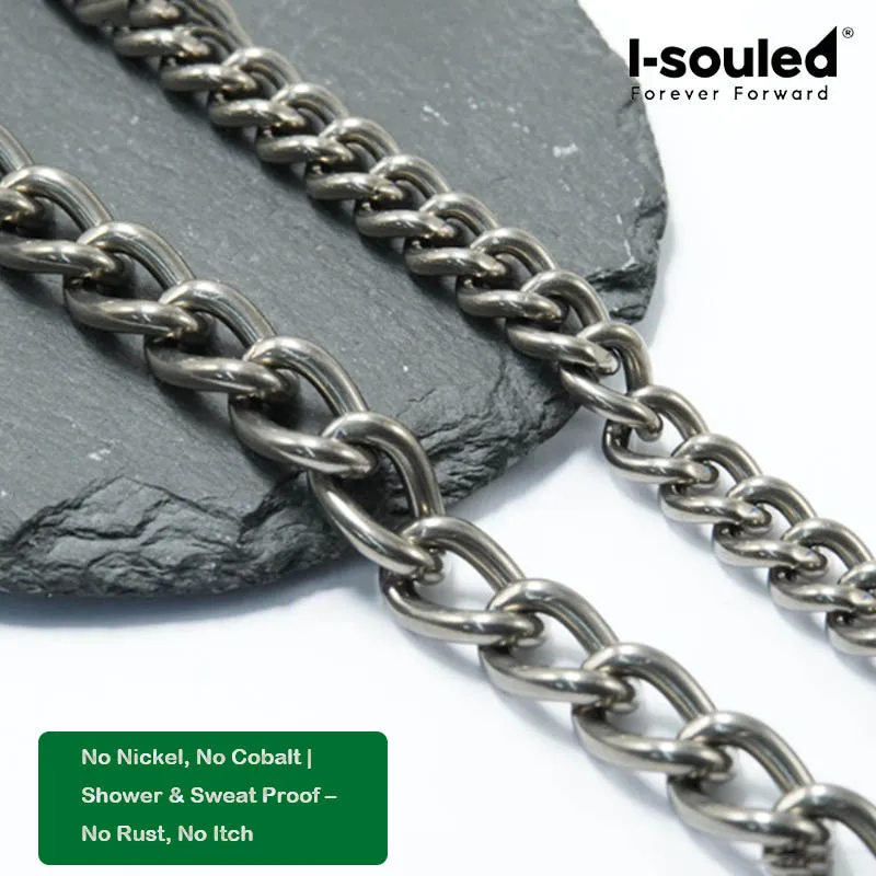 Pure Titanium Chain by Meter, 9.5mm 10.5mm Hypoallergenic DIY Necklace Bag Strap