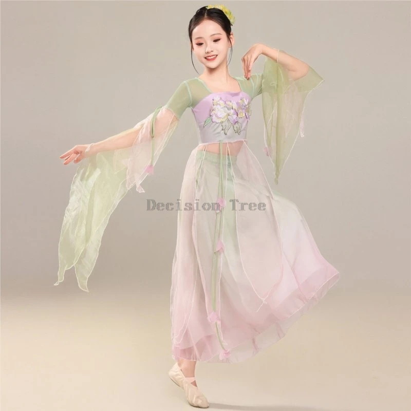new-chinese-style-classical-dance-performance-costume-children's-classical-dance-dress-set-girls'-ancient-hanfu-dance-costume