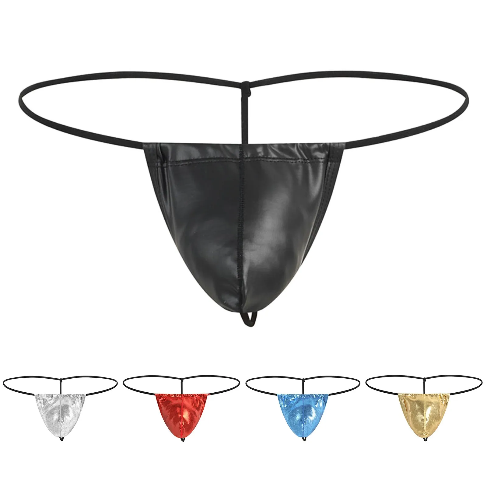 

T Shirts Car Mens T Shaped Pants Leather Double Open Cut Underwear Color Matching Mesh Low Waisted Underwear Sexy Male Underwear