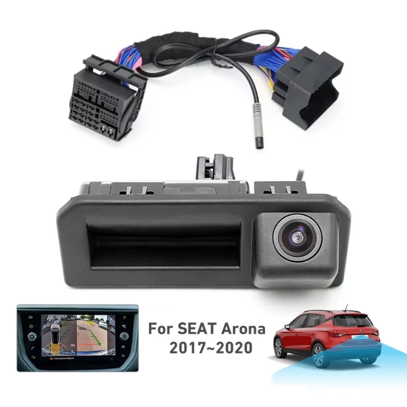 GreenYi Canbus Data Dynamic Track Car Reverse Reverse Camera for Seat Arona 2017~ 2020 MIB Stereo, Uncoded/Plug and Play