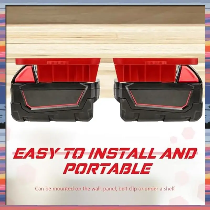 AFBC 10Pcs Battery Base And Tool Battery Holder Wall Mount Batteries Storage Battery Mounts Dock Holder For Power Tool-Red