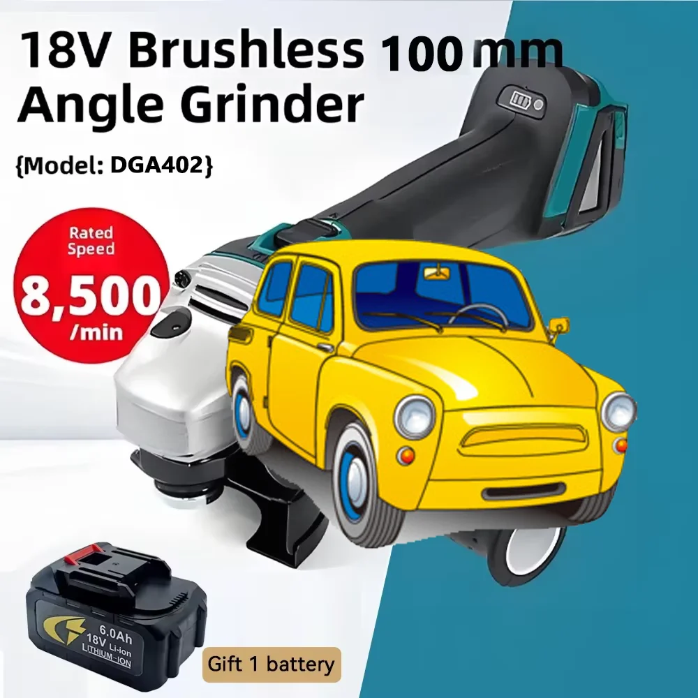 

18V Rechargeable Multifunctional Four-inch Lithium Battery New DGA402 Angle Grinder Cutting Machine Electric Grinder