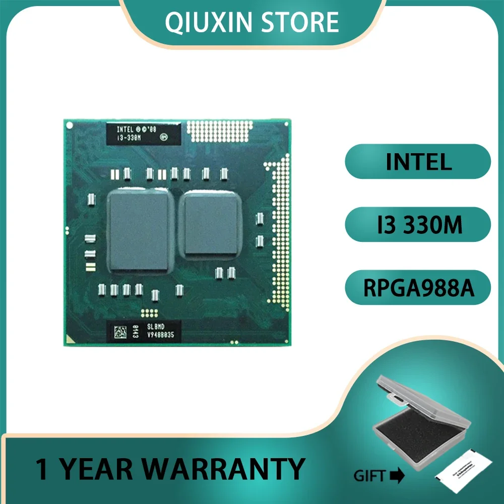 Intel Core i3-330M i3 330M   CPU Processor 3M 35W Socket G1 / rPGA988A  SLBMD SLBVT 2.1 GHz Dual-Core Quad-Thread