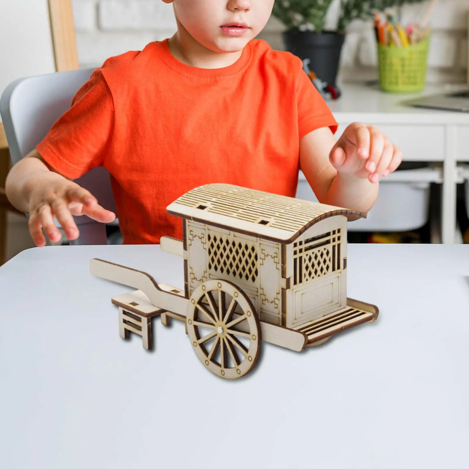 DIY Chinese Carriage Model Experiment Stem Learning Toy DIY Craft for Kids