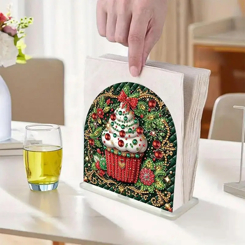 Decorative Tissue Box Cover Cute Cupcake Tissue Paper Box Creative Paper Towel Holder Napkin Box Home Decor Art Painting Paper