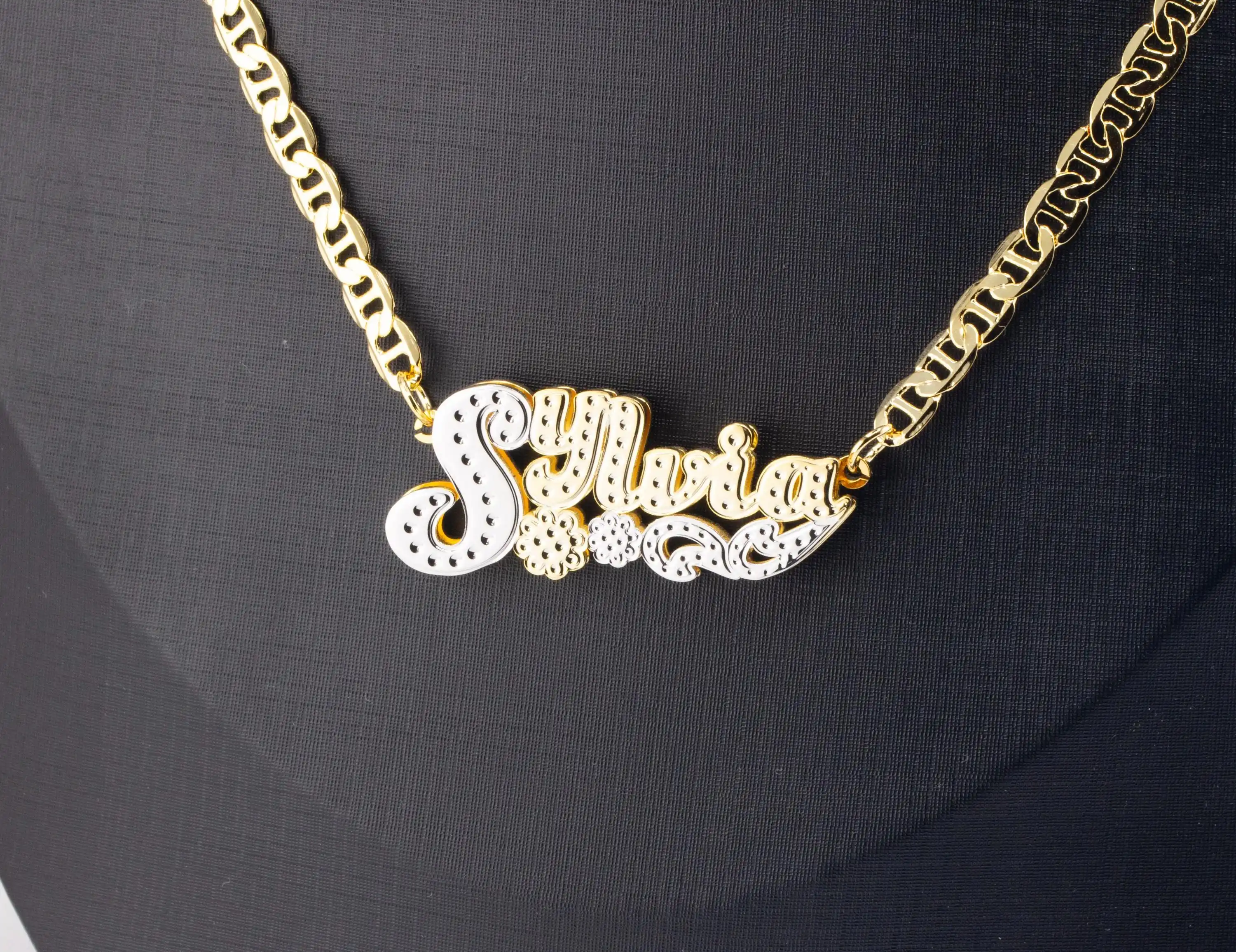 Custom Double Color Name Necklace Necklace for Wife Necklace for Girlfriend Necklace for Mother Double Plated By Gold