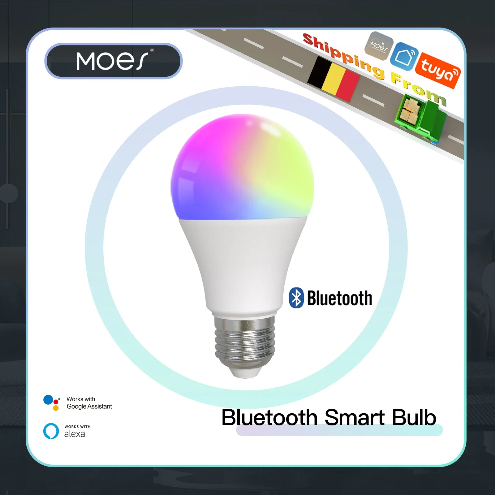 

MOES Smart Bluetooth Led Bulb Dimmable Light lamp 9W E27 TUYA Bulbs Party Light Color Adjustable Dimmer Alexa google Voice