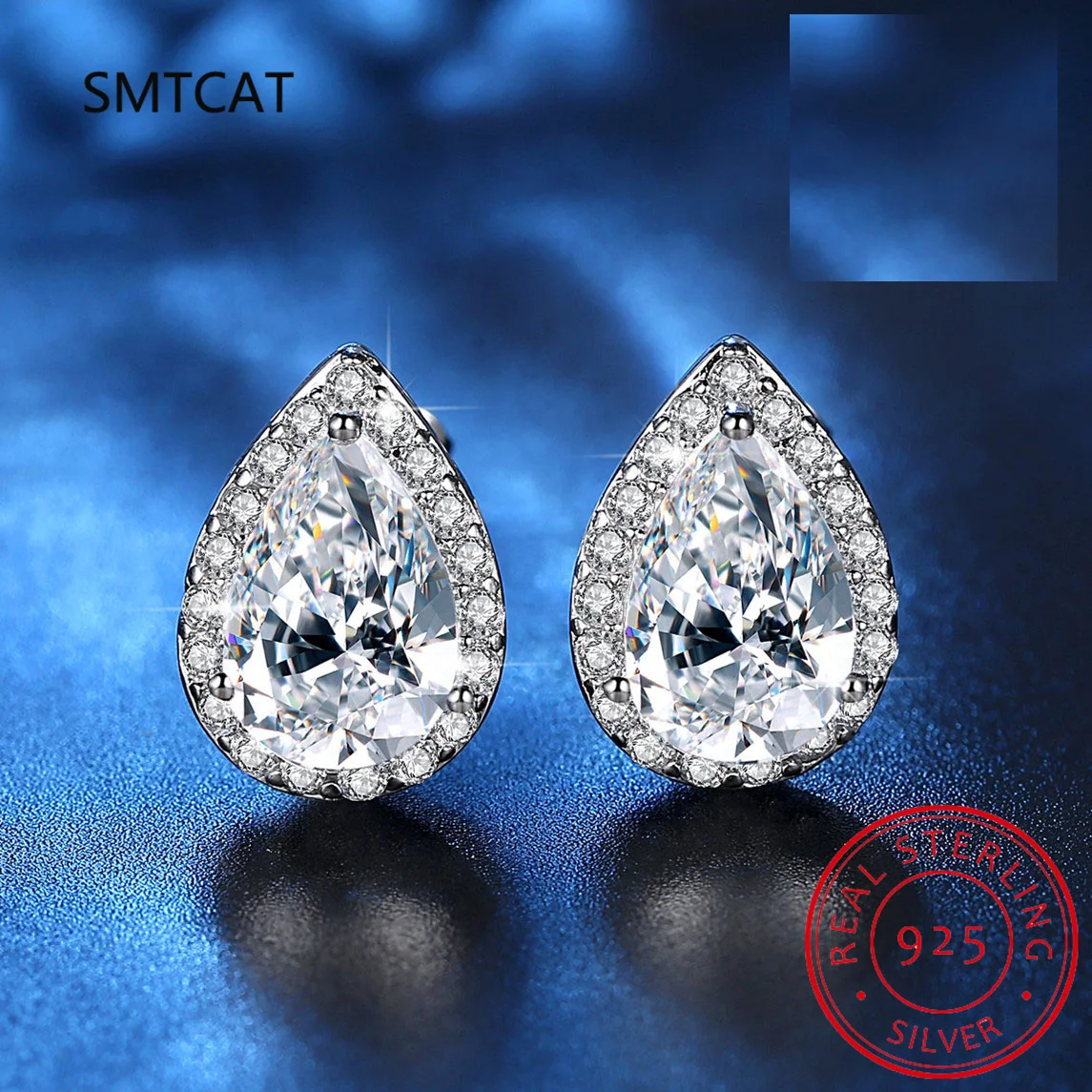 

2 Carat Pear D Color Moissanite Water Drop Stud Earrings For Women 925 Sterling Silver Sparkling Diamond Earring Wedding Jewelry