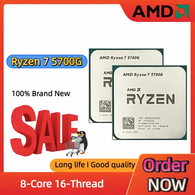 

100% Brand New AMD R7 5700G Socket AM4 4.6GHz Processor Ryzen 7 5700G AMD 8-Core 16-Thread 16MB L3 Cache CPU