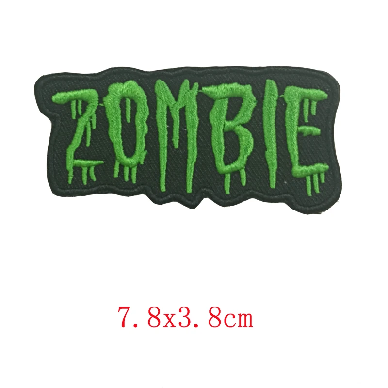10pcs Bright green English alphabet ZOMBIE patch clothing hole decoration