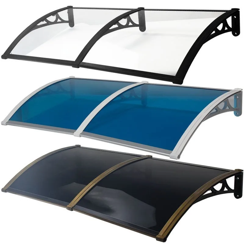 Aluminum Alloy Door Window Awning PC Polycarbonate Rain Shelter Outdoor Patio Sun Shade Canopy
