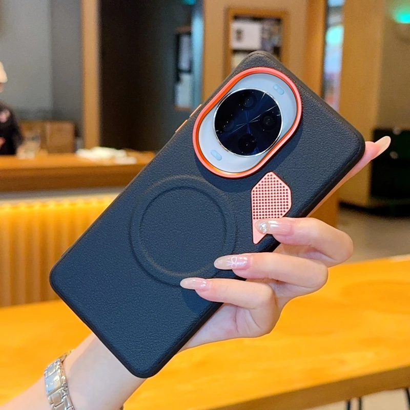 Heat Dissipation Phone Case For Huawei Nova 14 Ultra 14 Pro Magsafe Magnetic Luxury PU Leather Sturdy Durable Shockproof Cover