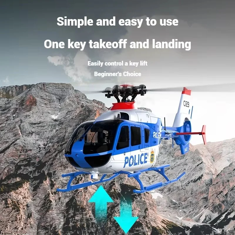 Helicóptero teledirigido RC sin escobillas, volador rodante y inverso, doble hoja de 6 vías, Ec-135 Culvert, avión de simulación, juguete para niños