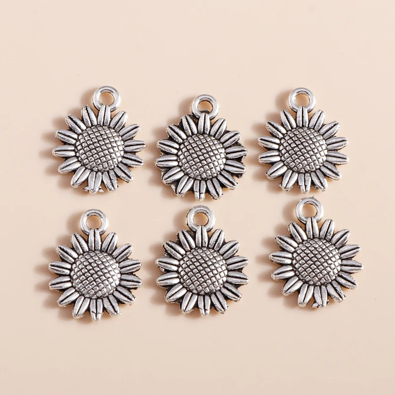 

20pcs 15x18mm Cute Alloy Flower Charms Pendants for Jewelry Making Drop Earrings Necklaces Bracelets DIY Crafts Accessories