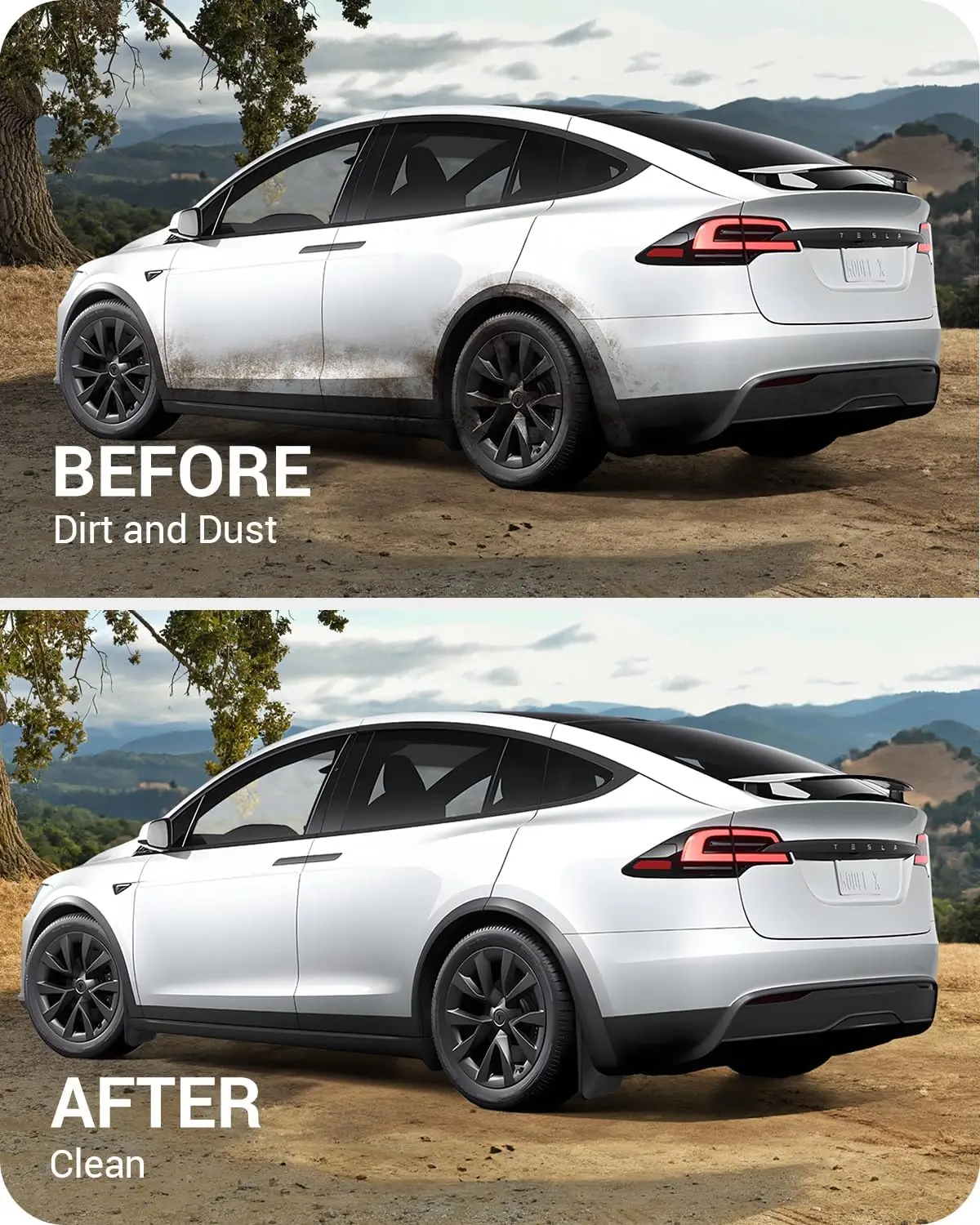 Mud Flaps Splash Guards No Drilling No Tape Mudguards for Tesla Model X/Model X Plaid 2022-2026 Accessories Set of 4