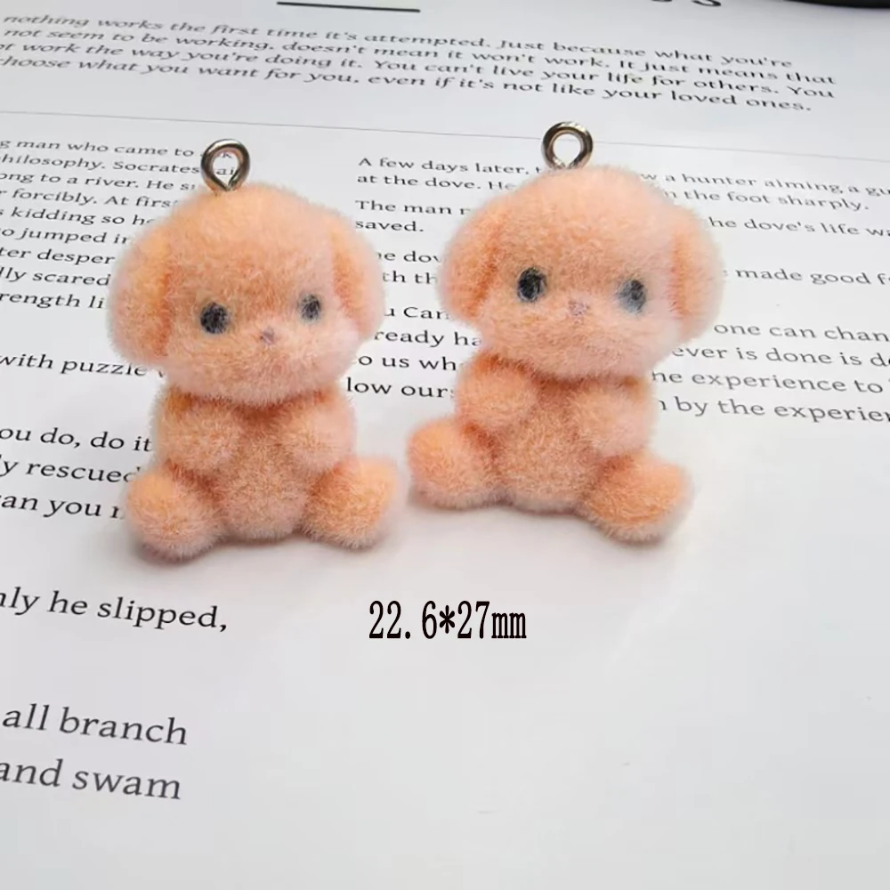 20pcs 3D Miniature Cartoon Cute Dog Charms Plush Doll Resin Pendant For phone bag Keychains DIY handicraft Jewelry make fittings