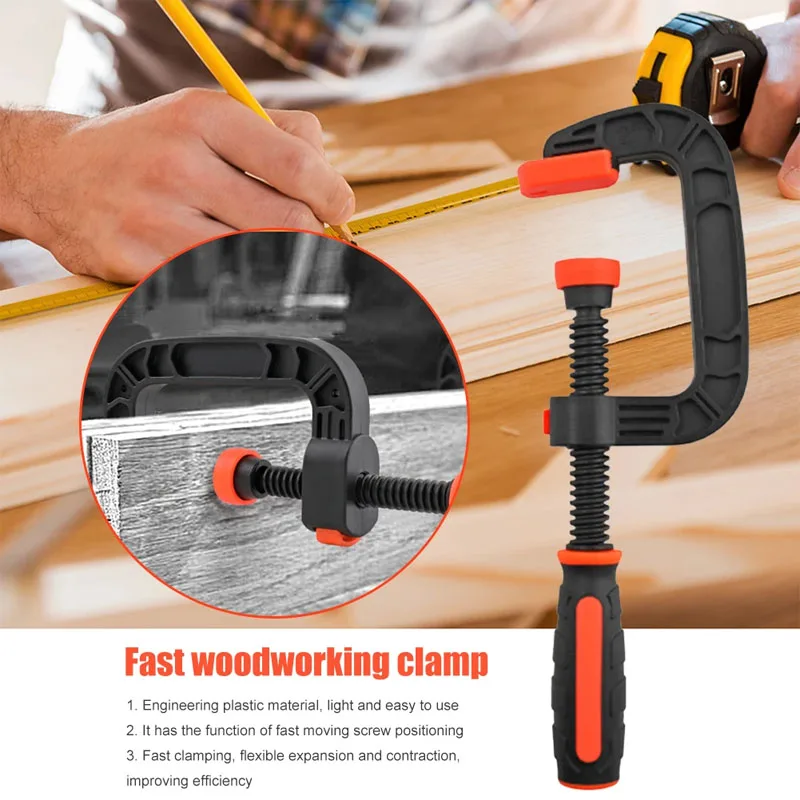 2/3inch Quick Release Plastic G Type Strong Clamp Woodwork Quick Release Grip G Clipping  Engineering Plastic Clip Hand Tools