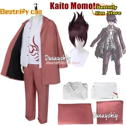 Anime Danganronpa Momota Cosplay Costumes Brick Red Tops Pants Outfit Carnival Halloween ComiCon Uniform For Men Clok