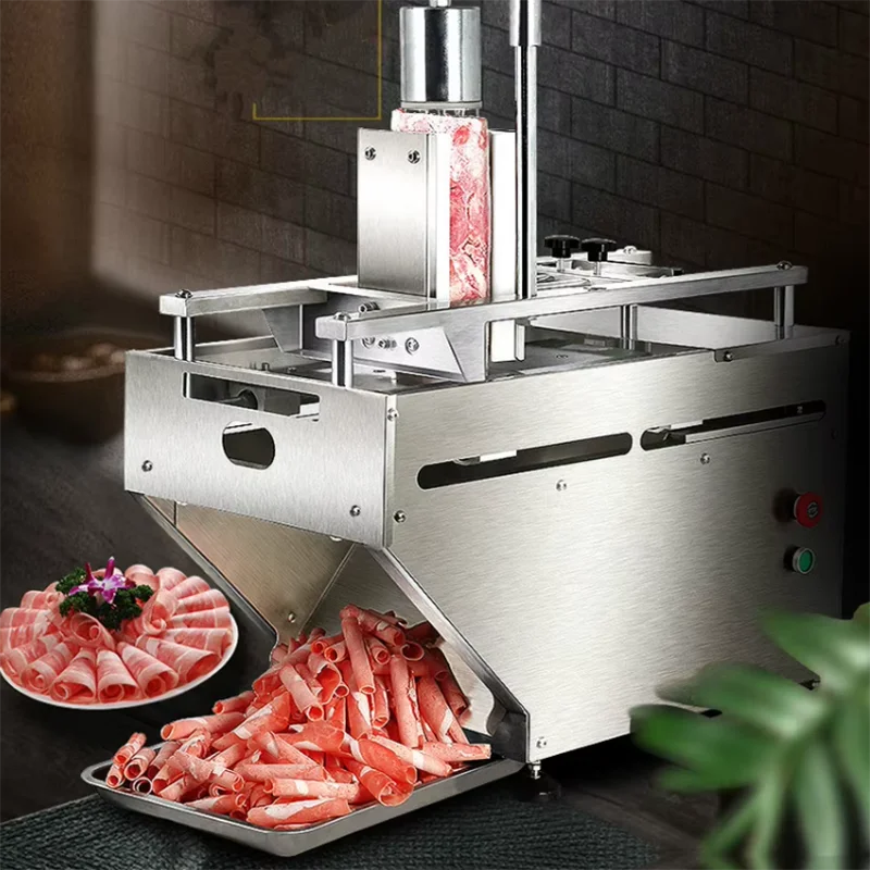 Hot Sale Electric Frozen Beef Meat Slicer Machine Automatic Mutton   Meat Roll Cutting Machine Commercial Frozen Meat Slicer