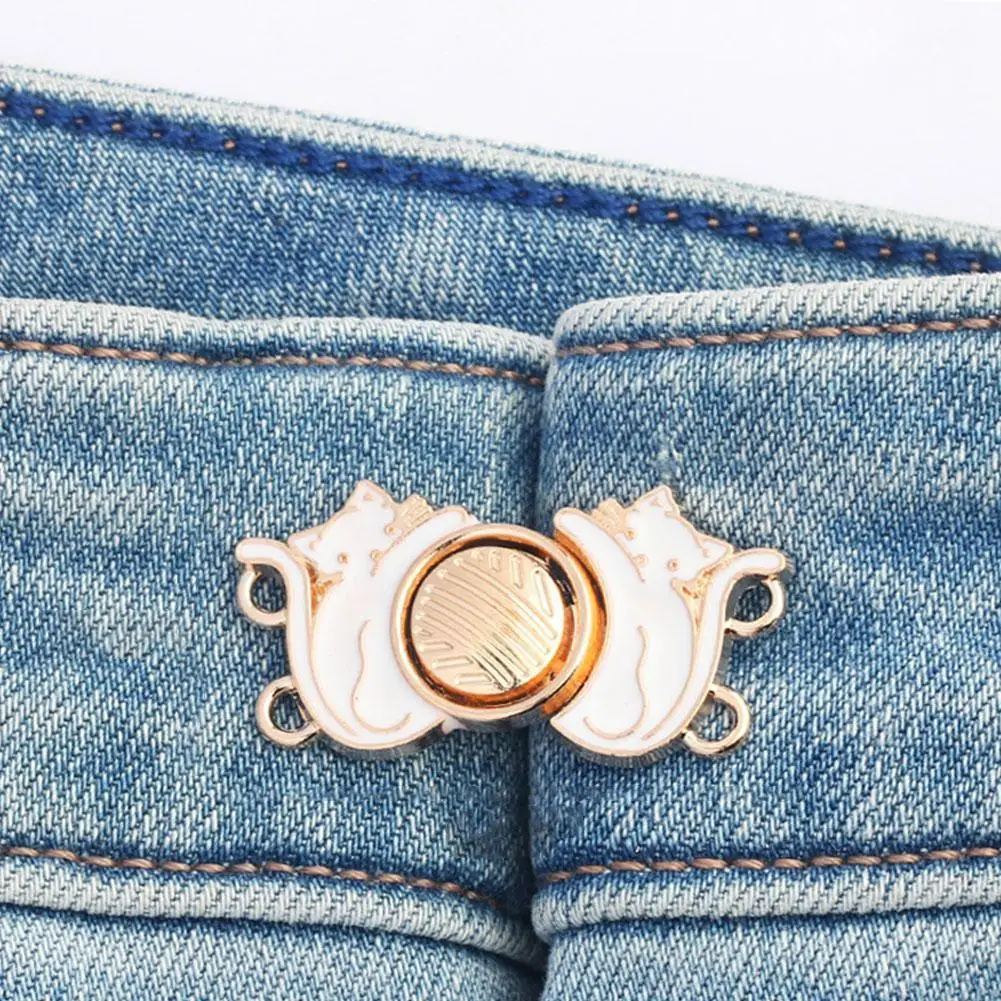 1PCS Aperte Botão Da Cintura Para Mulheres Homens Fivelas Fechos Para Calças Saia Jeans Cintura Ajustável Clipe de Metal Pinos Vestuário Acce K4U9