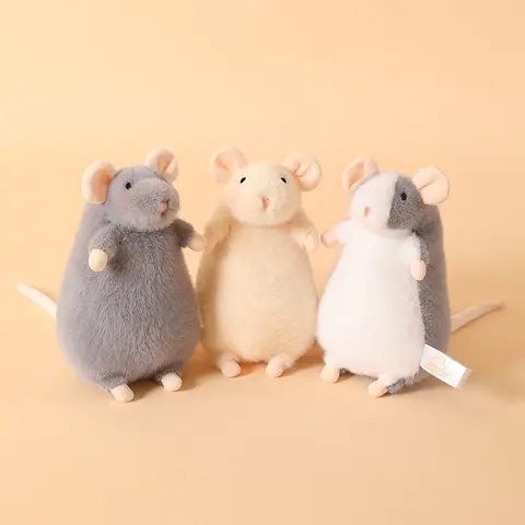 15/21CM Cute Fancy Rat Plush Toys Soft Stuffed Animal Doll Plush Small Mouse Pendant Keychain Funny Gifts