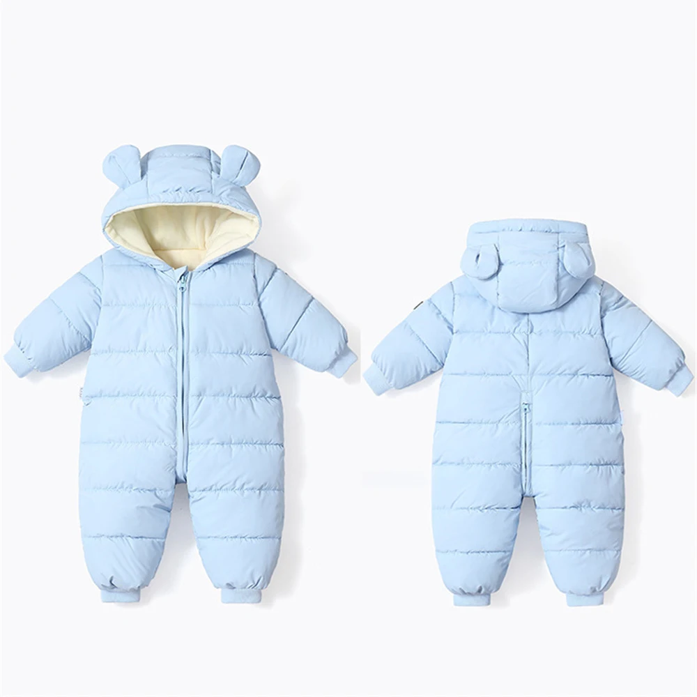 Combinaisons chaudes unisexes pour nouveau-nés, barboteuses d'hiver pour garçons et filles, vêtements pour bébés, combinaison de neige pour tout-petits, optique, document solide