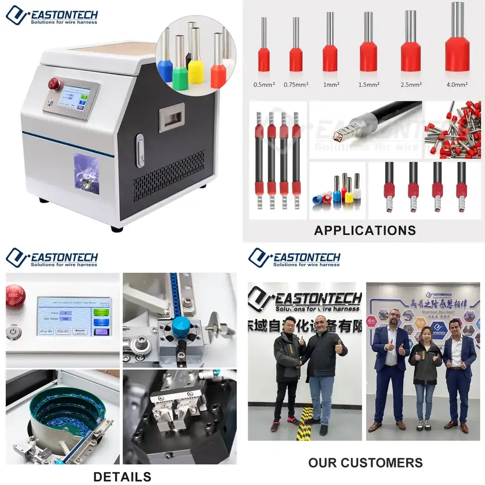 Semi-Automatic Cable Manufacturing Equipment 0.5-4sqmm Pre-Insulated Terminal Crimping Machine for VE EU Tubular