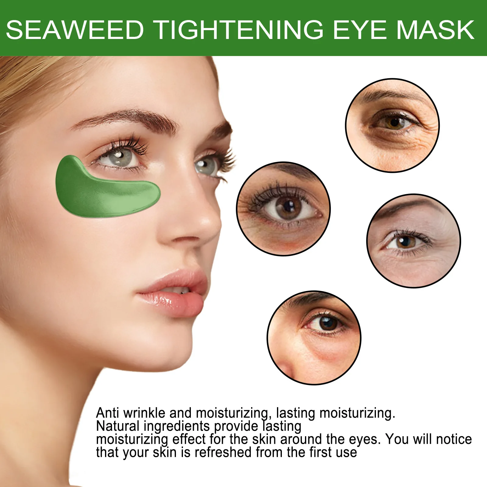 60Pcs Seaweed Firming Eye Mask Gentle Moisturising Nourishing Skin Care Eye Masks Eye Treatment Patch