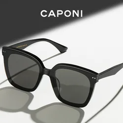 CAPONI Polarized Women Sunglasses Fashion High Quality Outdoor Driving Sun Glasses Anti Glare UV400 Protect Black Shade CP7517