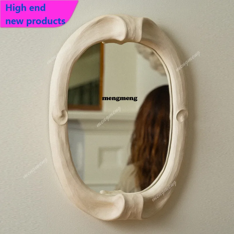 A68European high-end art makeup mirror household living room background wall decorative mirror dressing mirror